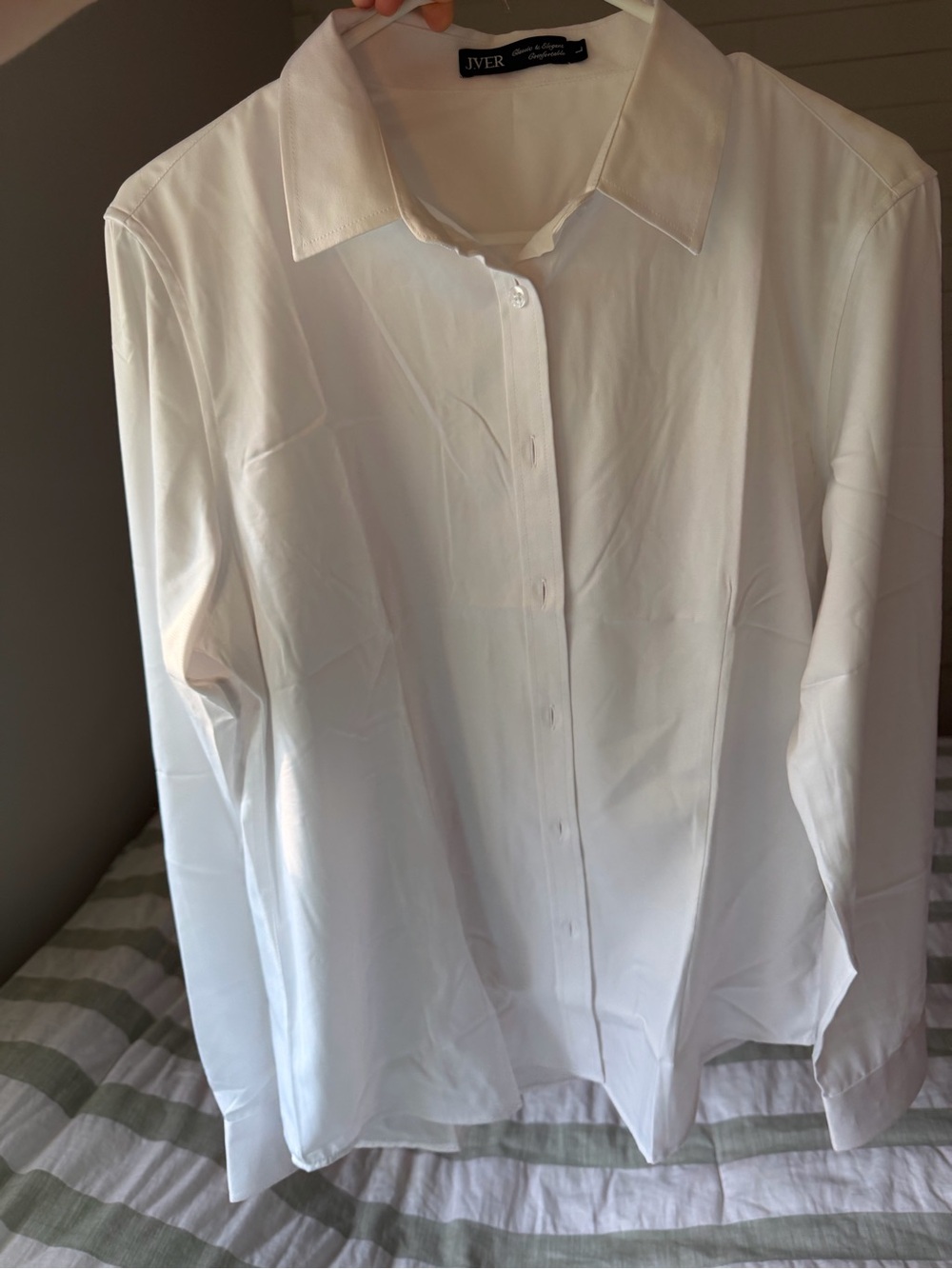 White Men's Long-Sleeve Dress Shirt